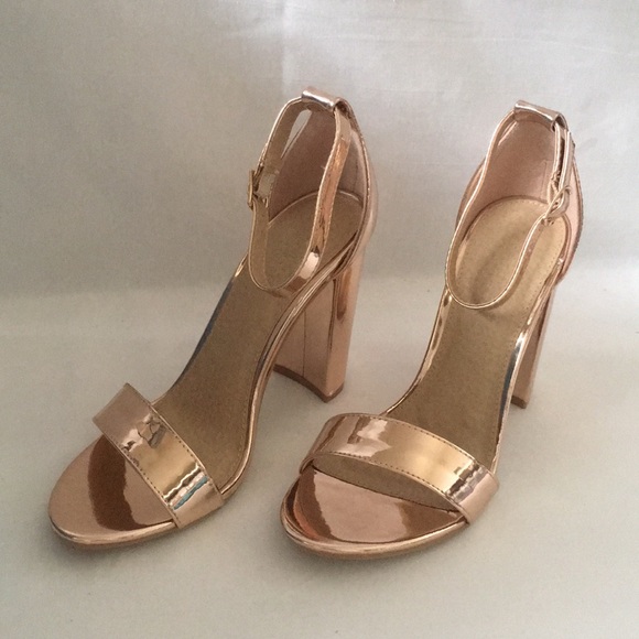 Shoes - New Womens Sexy Rose Gold Sandals with Heel